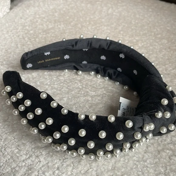 New-LELE SADOUGHI VELVET PEARL KNOTTED HEADBAND ($150 value) - Picture 14 of 16